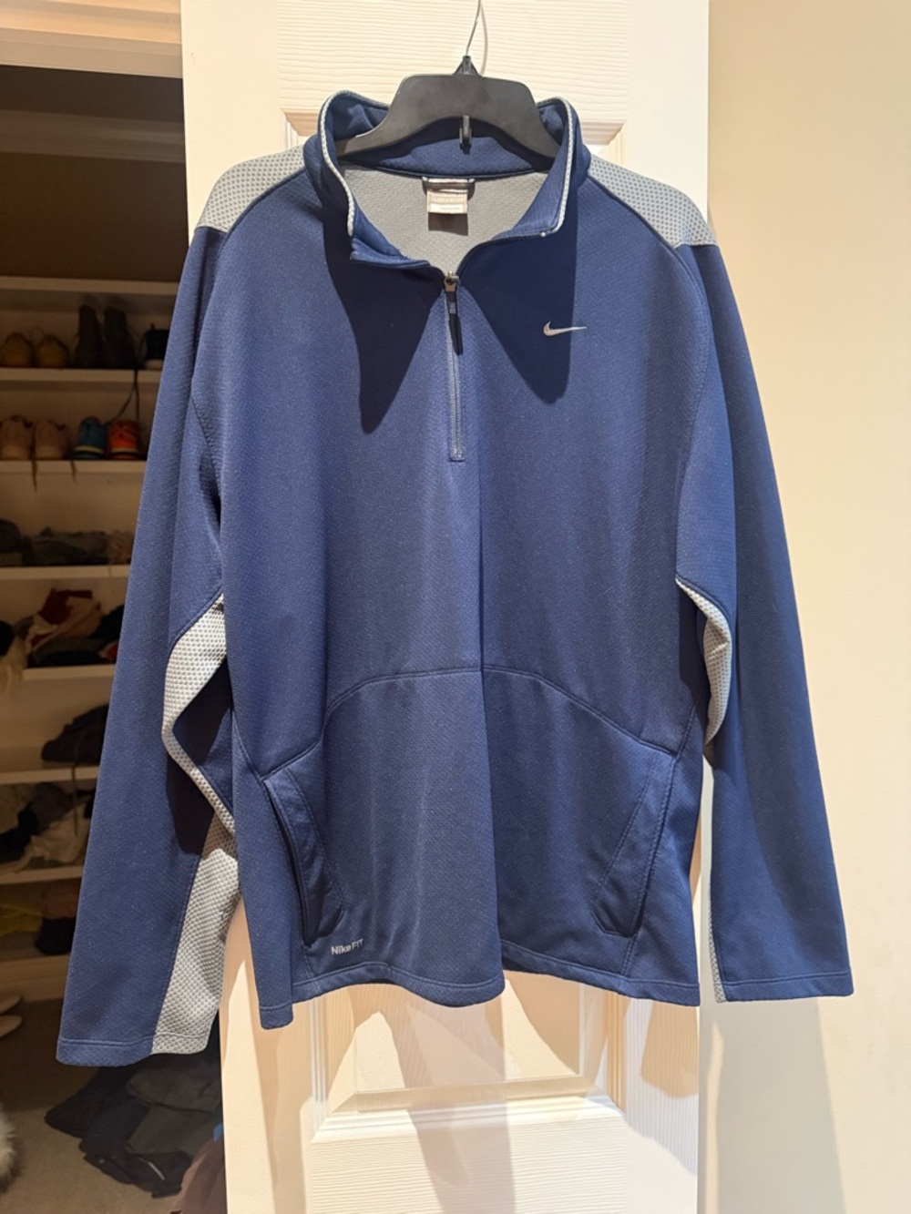 Nike Navy and Gray Quarter-Zip Sweatshirt
